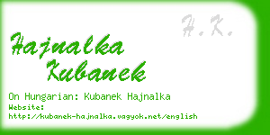 hajnalka kubanek business card